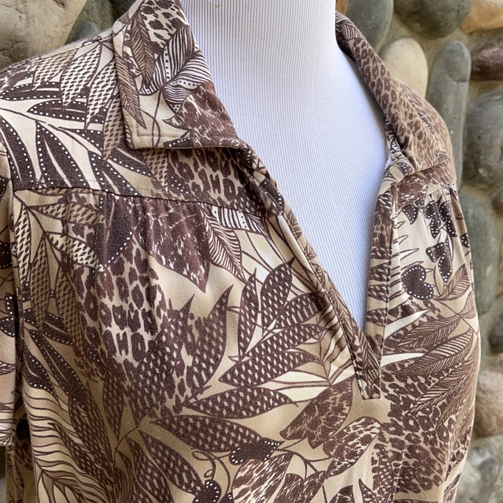 Classic Elements Brown Leaf Cotton Shirt - Picture 7 of 7